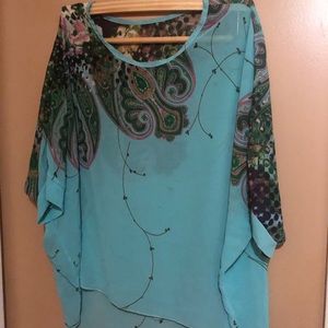 Teal Flowy Top